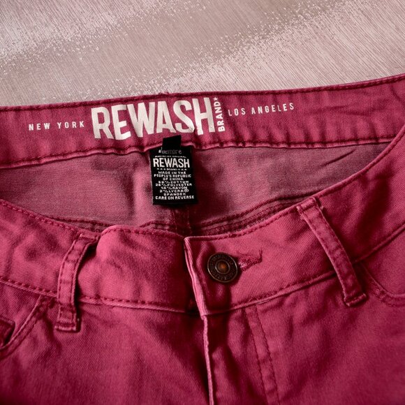 New York Rewash Wine Jeans Raw Hem Size 9 - Picture 5 of 6